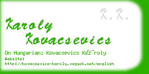 karoly kovacsevics business card